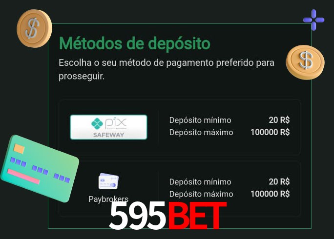 O cassino 595Bet oferece uma grande variedade de métodos de pagamento